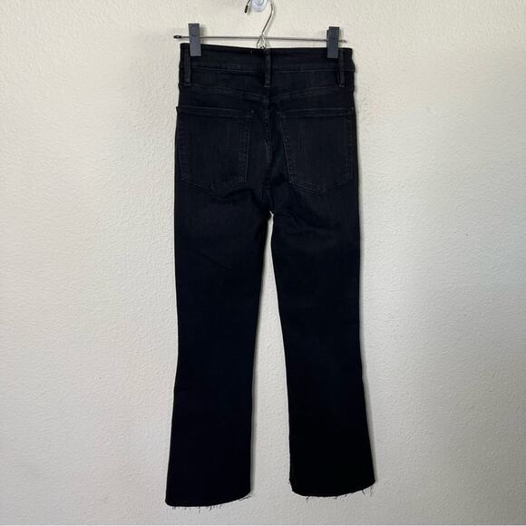 NWT FRAME Denim Le Crop Mini Boot Raw Stagger Tilt Black Jeans Womens Size 26 - Picture 6 of 7